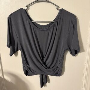 Heavenly by Victoria’s Secret Grey Women’s M Cropped Tie Back Tee Soft Stretchy